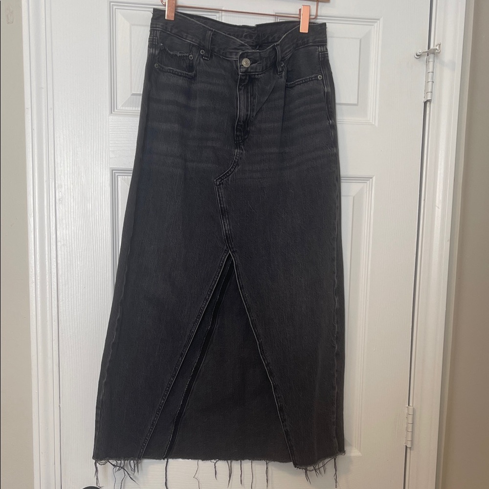 American Eagle Outfitters Black Denim Maxi Skirt